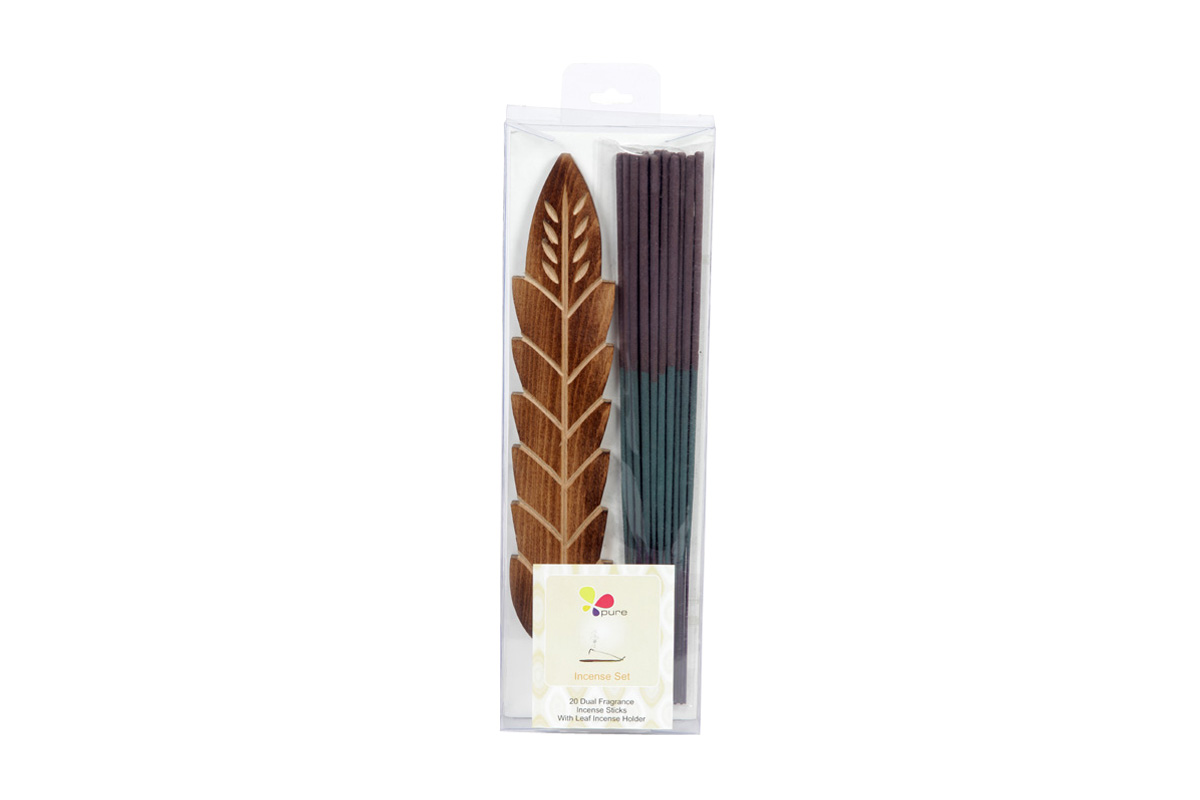 Ocean & Lavender-Dual Fragrance Incense Sticks & Holder Set (DUALF-1/C)