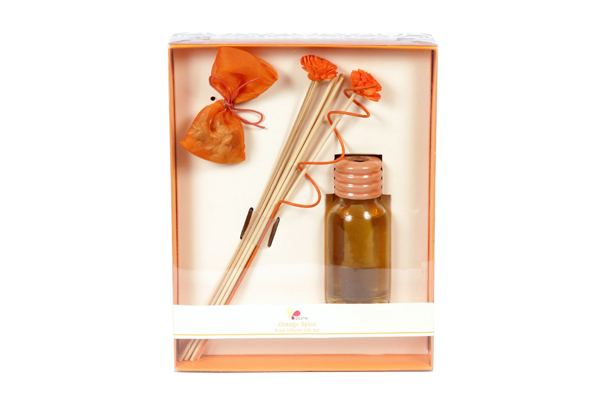 Orange Spice-Reed Diffuser Set For Continous Fragrance Diffusion (R-5001/B)