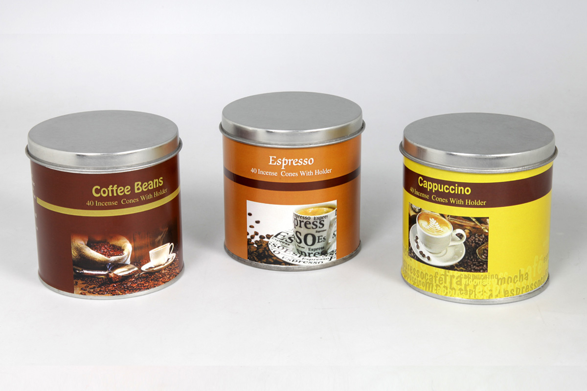 Coffee Range- 40 Incense Cone Tin Cans (CFE - 2)