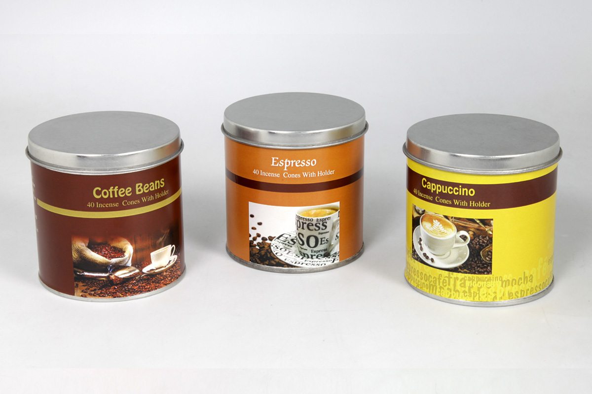 Coffee Range- 40 Incense Cone Tin Cans (CFE - 2)
